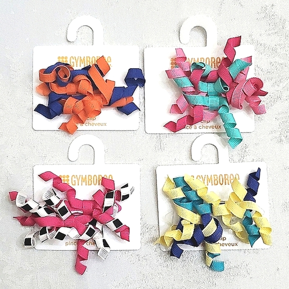Gymboree Lot of (4) Set of Multicolor Hair Clips